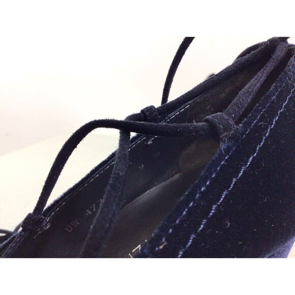 Stuart Weitzman Blue Velvet Heels Lace Up Womens 9 - Picture 7 of 10